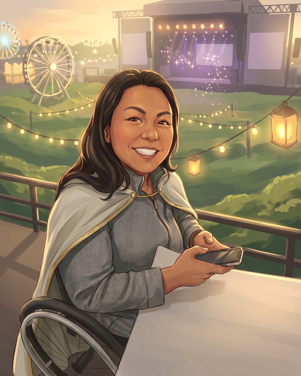 Ymonette Cabrera as an illustrated character
